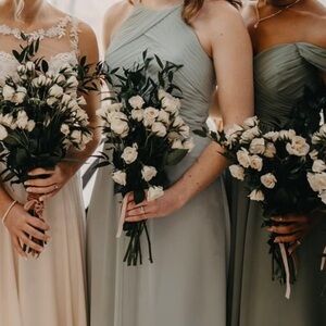 Aqua/Sage Green Long Formal Chiffon Bridesmaid Dress